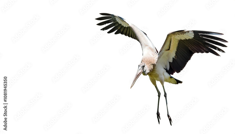 Asian openbill stork - Anastomus oscitans - are large, long legged, long necked wading birds with long, stout bills. they use soaring, gliding flight, which conserves energy Asian openbill stork - Anastomus oscitans - are large, long legged, long necked wading birds with long, stout bills. they use soaring, gliding flight, which conserves energy