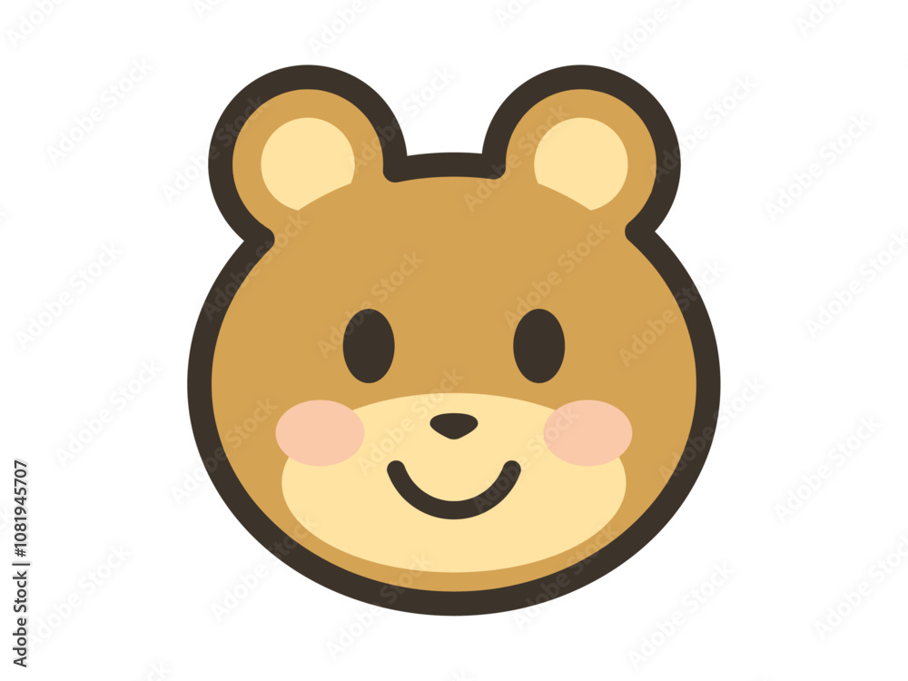 かわいいくまさんのにっこり笑顔イラスト かわいいくまさんのにっこり笑顔イラスト