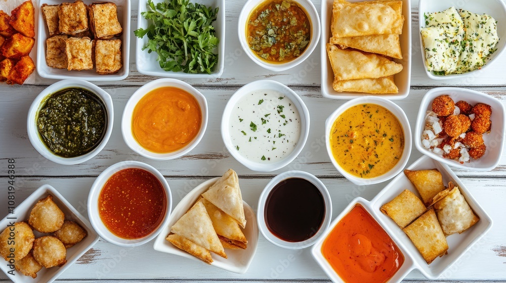Assortment of Small Dishes on Table Assortment of Small Dishes on Table