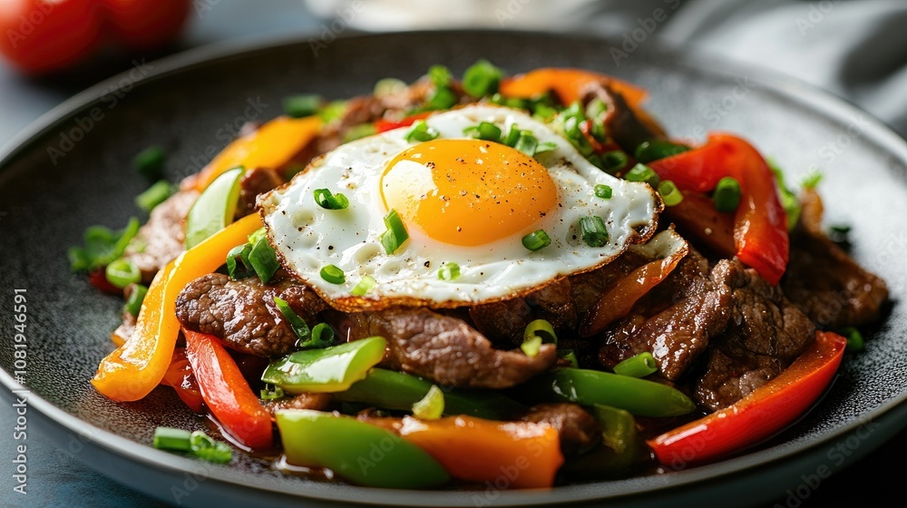 Stir Fried Beef with Bell Peppers and Egg Stir Fried Beef with Bell Peppers and Egg