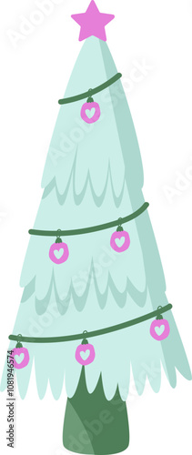 Cute Christmas Tree Hand Drawn Doodle Vector Illustration