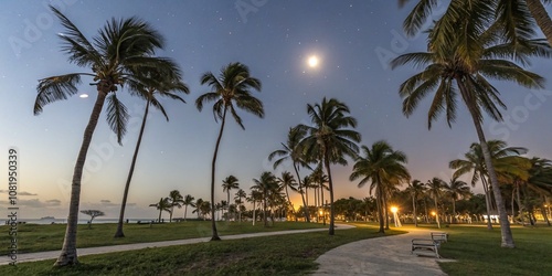 Stunning Night Photography of Haulover Park in Miami Beach, Florida, Capturing the Lush Landscapes, Starry Skies, and Serene Atmosphere of This Scenic Coastal Retreat photo