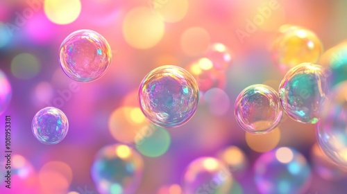 Bubbly abstract background, colorful digital art, playful and lively 