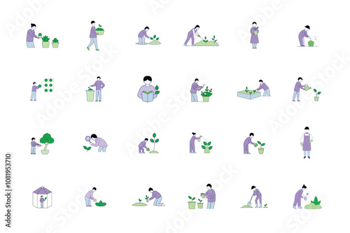 Hobby growing  person  vector illustration