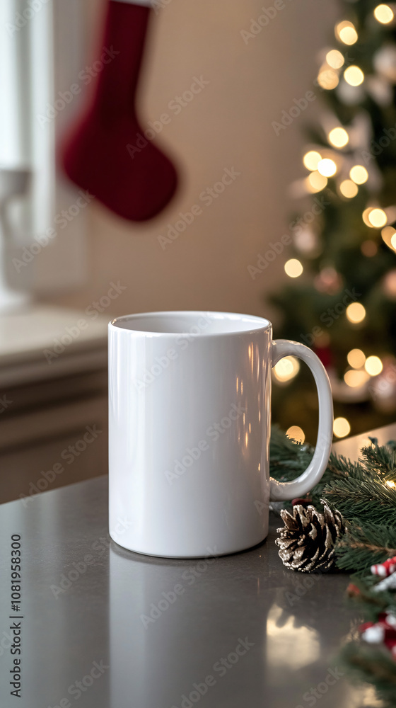 White ceramic tea mug mockup with Santa toy, winter x-mas decorations and copy space for your imprint. Front view 10oz cup background for Christmas promotional content
White ceramic tea mug mockup with Santa toy, winter x-mas decorations and copy space for your imprint. Front view 10oz cup background for Christmas promotional content