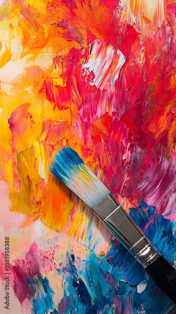 Fototapeta premium A Vivid Progress Bar Coming to Life Through Expressive Brush Strokes and Vibrant Colors