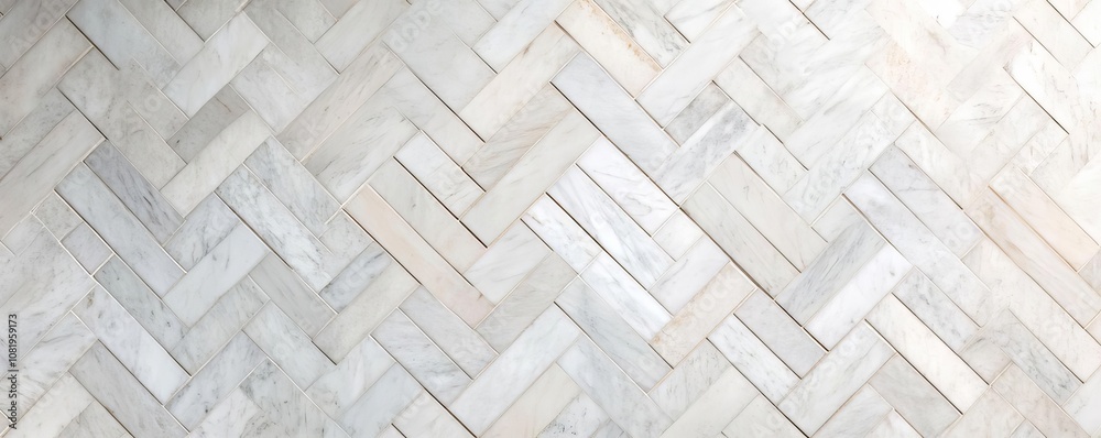 Marble floor with herringbone pattern, stylish and elegant, luxury, craftsmanship Marble floor with herringbone pattern, stylish and elegant, luxury, craftsmanship