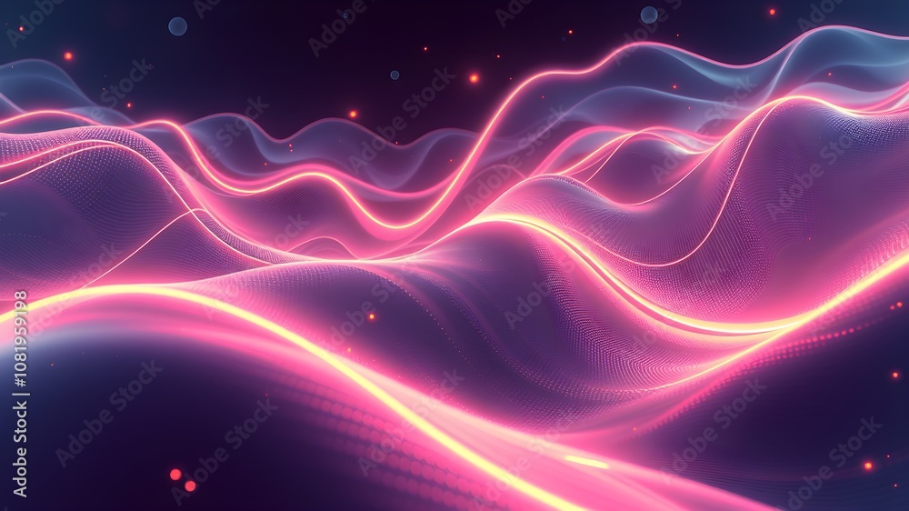 Vibrant holographic technology pattern with glowing lines Vibrant holographic technology pattern with glowing lines