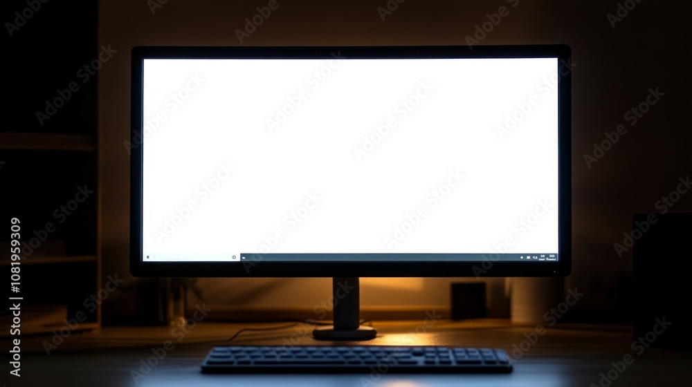 Laptop with white blank screen isolated on white background, white aluminium body Laptop with white blank screen isolated on white background, white aluminium body