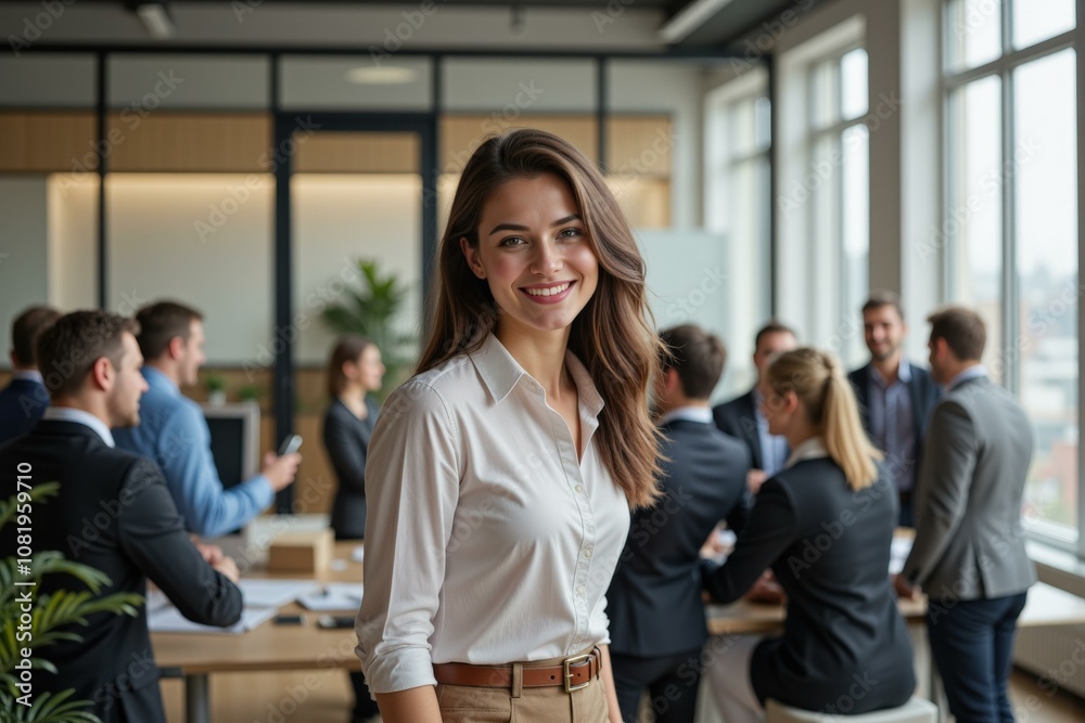Confident Businesswoman in Professional Office Setting, Ideal for Business Marketing, Corporate Branding, and Office Culture Promotion Confident Businesswoman in Professional Office Setting, Ideal for Business Marketing, Corporate Branding, and Office Culture Promotion
