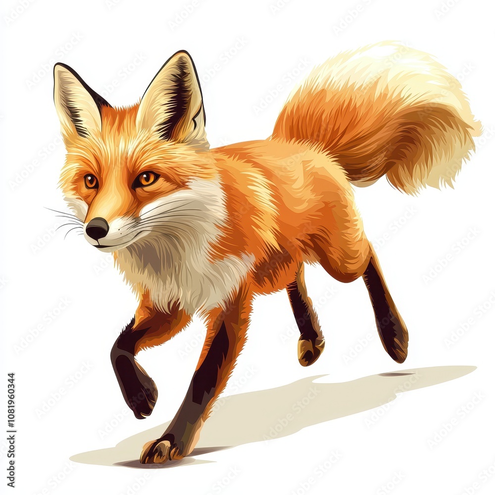 Obraz premium Vibrant Fox Walking Through Bright Environment
