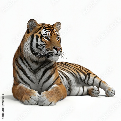 Majestic Tiger Relaxing in a Calm Setting