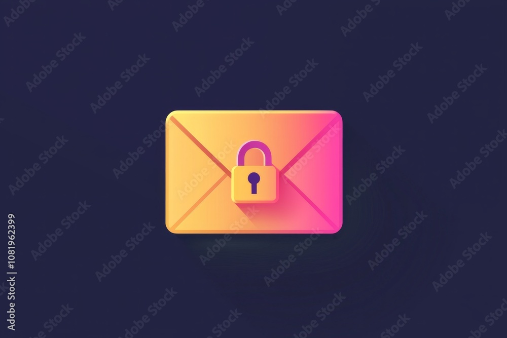 Icon of an envelope with a lock on it, symbolizing secure communication, in a professional, modern color scheme suitable for tech or business themes. Icon of an envelope with a lock on it, symbolizing secure communication, in a professional, modern color scheme suitable for tech or business themes.