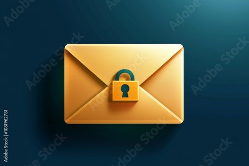 Free Download Icon of an envelope with a lock on it, symbolizing secure communication, in a professional, modern color scheme suitable for tech or business themes. - GFXLoad
