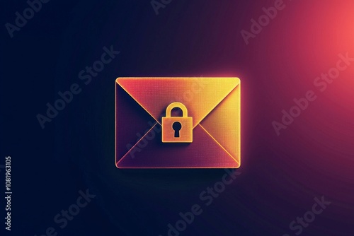 Free Download Icon of an envelope with a lock on it, symbolizing secure communication, in a professional, modern color scheme suitable for tech or business themes. - GFXLoad