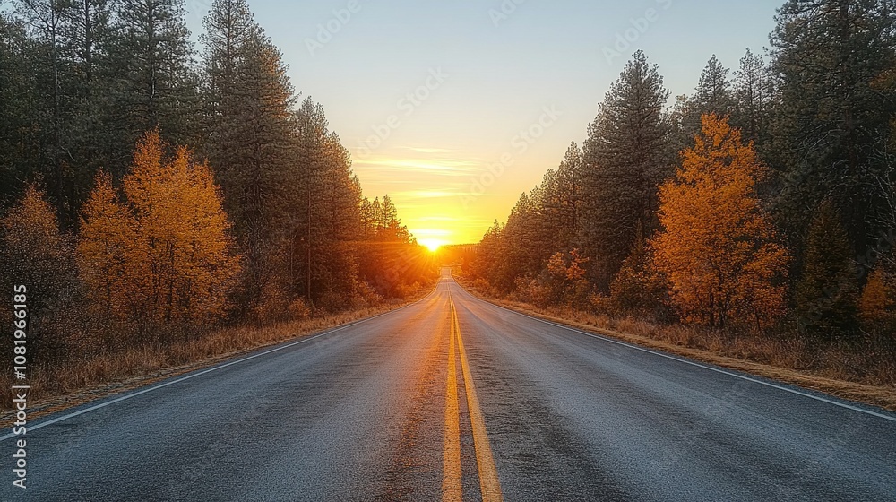 A Serene Journey: Sunsets, Smooth Roads, and the Call of Adventure on the Open Highway A Serene Journey: Sunsets, Smooth Roads, and the Call of Adventure on the Open Highway