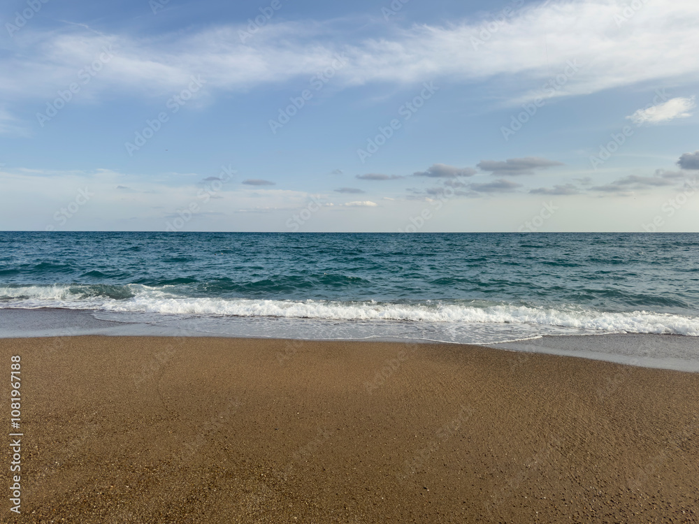 sandy beach and beautiful sea view sandy beach and beautiful sea view