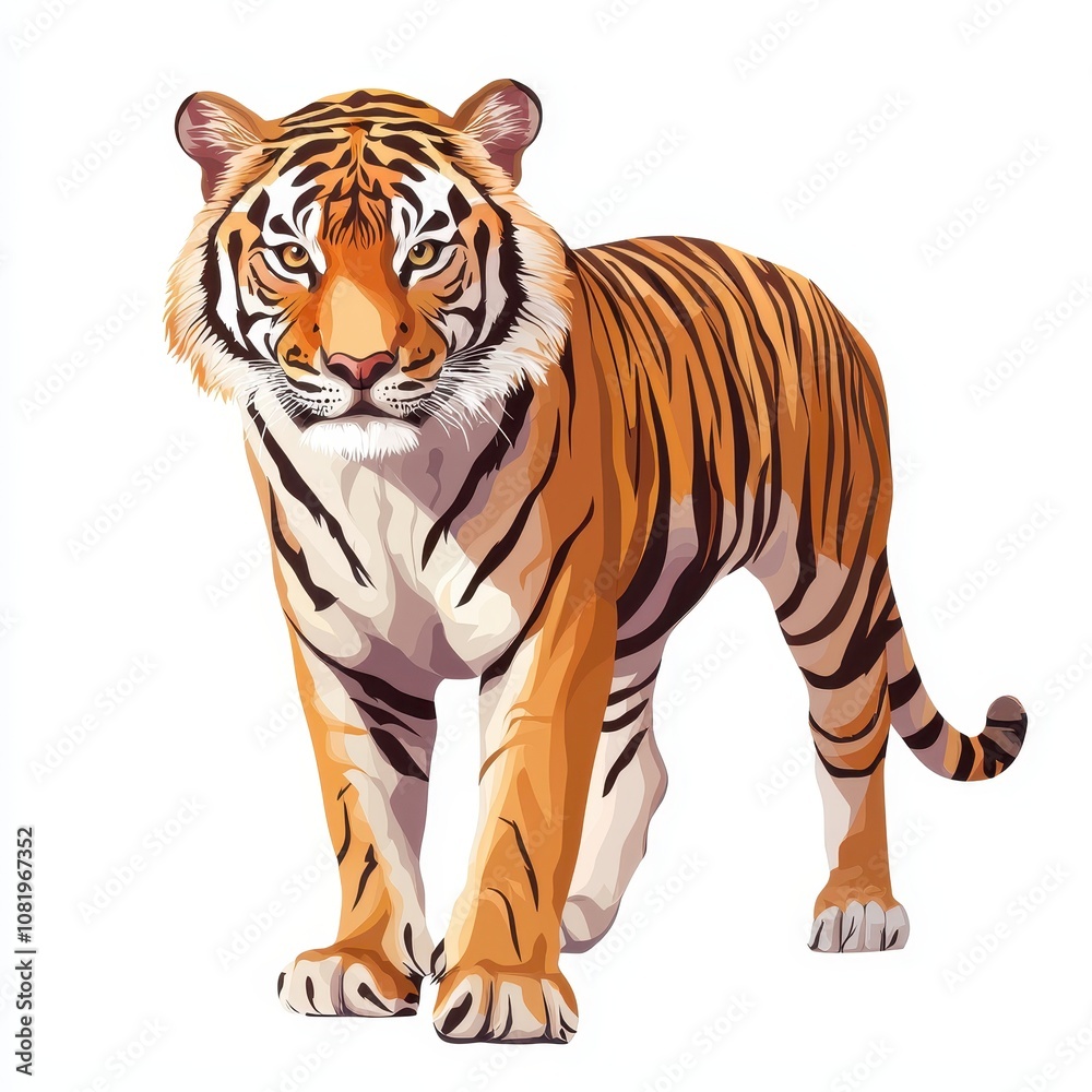 Obraz premium Majestic Tiger in Bold Colors and Artistic Style