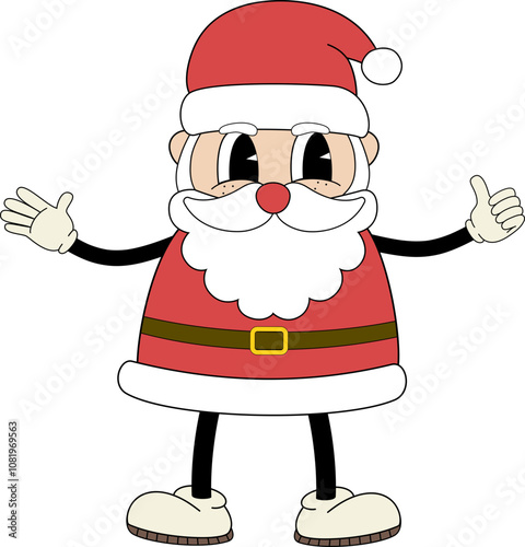 Santa Claus Christmas Retro Cartoon Character. photo