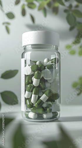 Natural Recovery Supplement: Capsules in Transparent Container photo