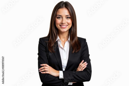 Confident Businesswoman Portrait: Professional, Smiling, Arms Crossed, Perfect for Business Marketing, Corporate Websites, and Professional Profiles