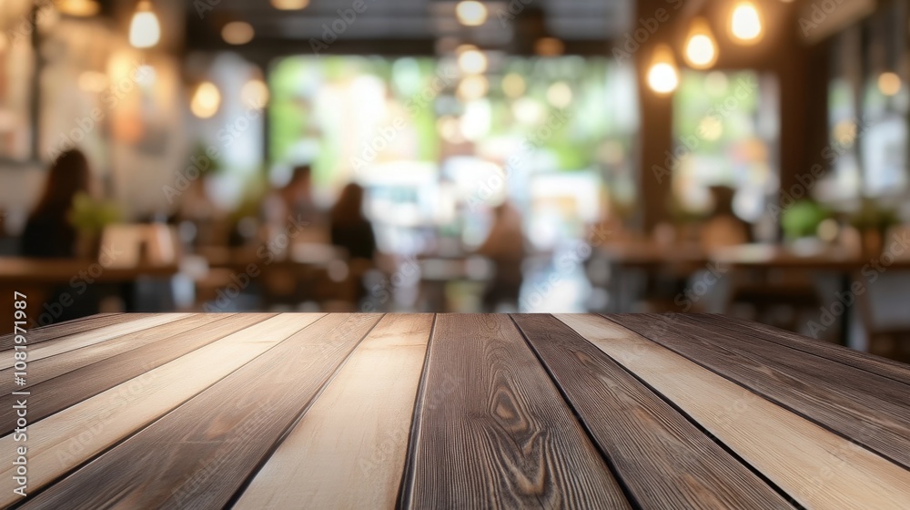 Rustic Wooden Table in a Cozy Cafe with a Blurred Background of Customers, Warm Lighting, and Inviting Atmosphere Ideal for Leisure and Social Gatherings Rustic Wooden Table in a Cozy Cafe with a Blurred Background of Customers, Warm Lighting, and Inviting Atmosphere Ideal for Leisure and Social Gatherings