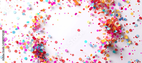 colorful party confetti ribbon frame background, celebration 30