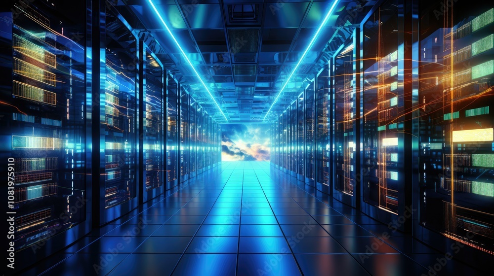 server room, data cloud storage, big databases center server room, data cloud storage, big databases center