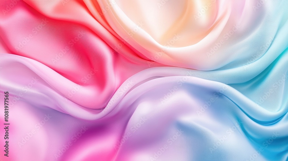 Fototapeta premium Abstract Background with 3D Wave Gradient Silk Fabric