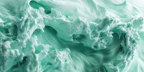 Microbubbles: Green and White Foamy Abstract Wallpaper