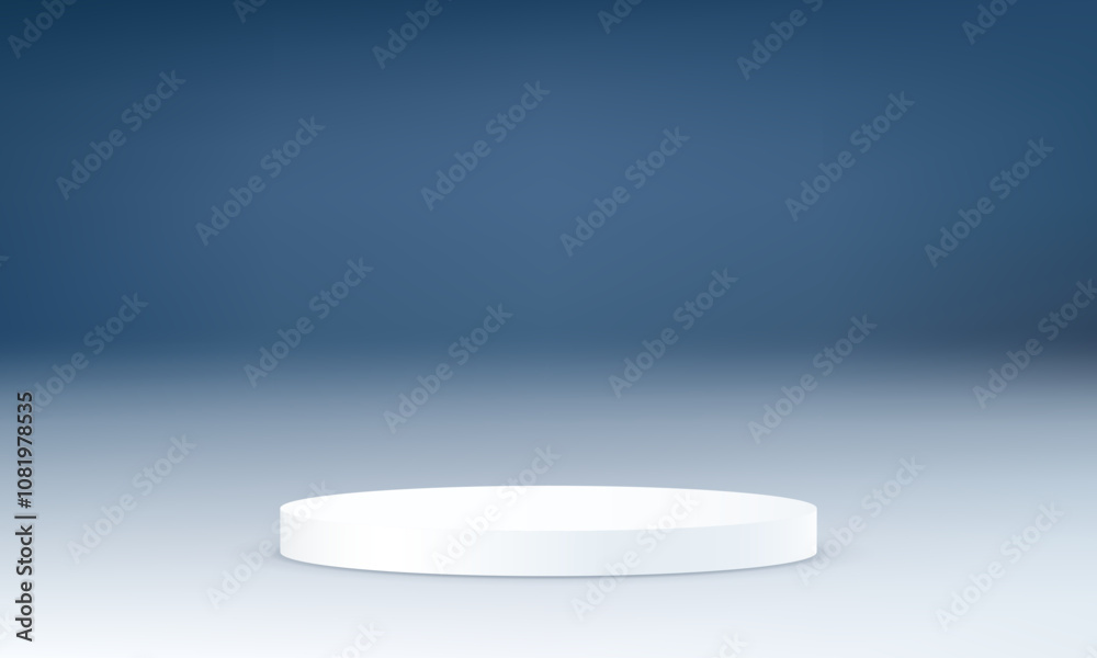Gray and blue background vector 3d with white podium. 3D abstract studio room with pedestal podium. Space for selling products on the website. Vector illustration. Gray and blue background vector 3d with white podium. 3D abstract studio room with pedestal podium. Space for selling products on the website. Vector illustration.