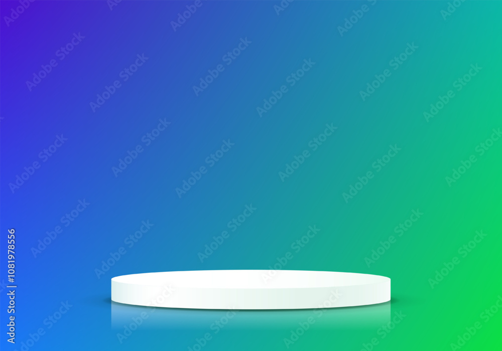 blue and neon green background vector 3d with white podium. 3D abstract studio room with pedestal podium. Space for selling products on the website. Vector illustration. blue and neon green background vector 3d with white podium. 3D abstract studio room with pedestal podium. Space for selling products on the website. Vector illustration.