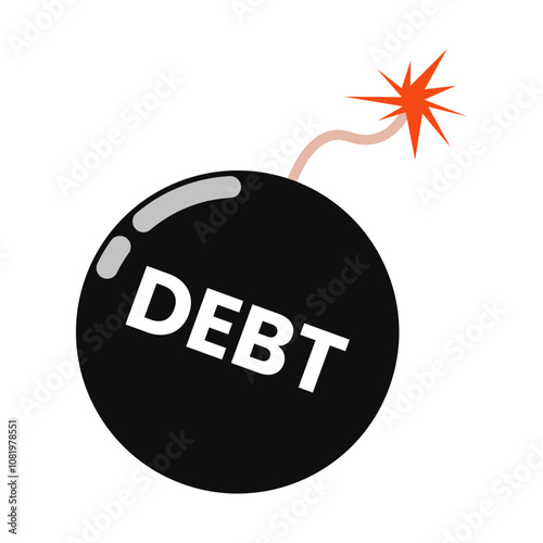 Debt bomb vector illustration