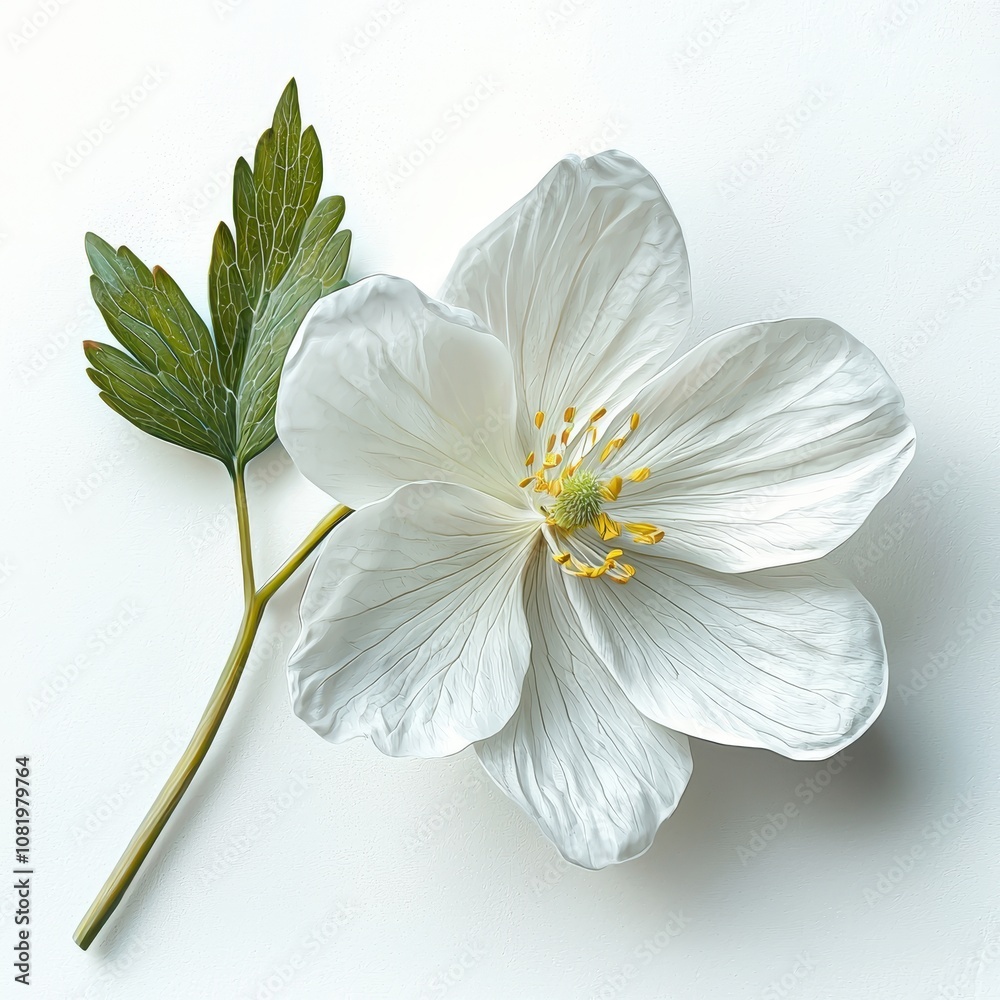 Obraz premium Elegant White Flower on Soft Background