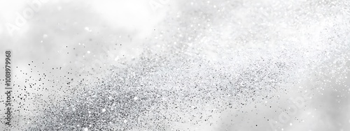 white and silver glitter background with space for text, white and grey glitter bokeh . white bokeh blur circle variety Dreamy soft focus wallpaper backdrop, Christmas snow or anniversary banner, 