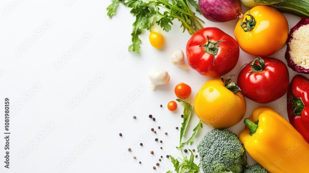 Fresh vegetables background, white background Fresh vegetables background, white background