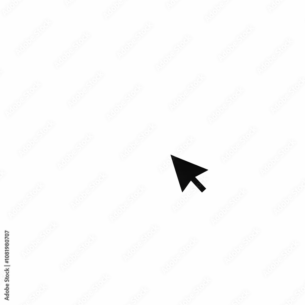 A simple black arrow cursor on a clean white background A simple black arrow cursor on a clean white background