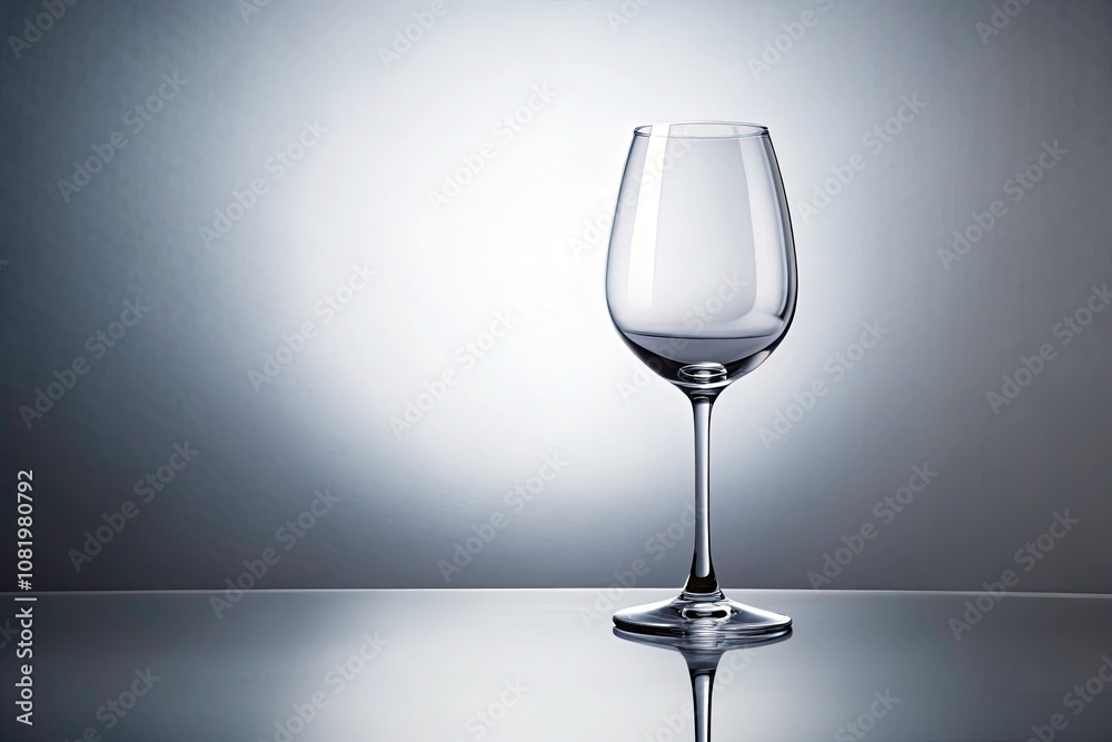 Elegant Empty Wine Glass on White Background for Dining and Beverage Concepts, Showcasing Simplicity, Sophistication, and High Depth of Field Effects Elegant Empty Wine Glass on White Background for Dining and Beverage Concepts, Showcasing Simplicity, Sophistication, and High Depth of Field Effects