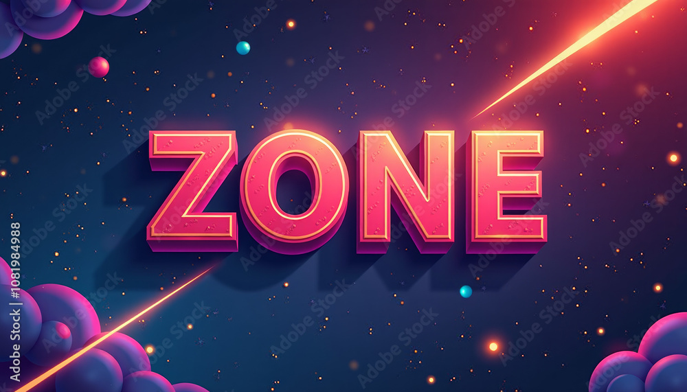 Stunning 3D Text Design: A Vibrant Cosmic Zone Stunning 3D Text Design: A Vibrant Cosmic Zone