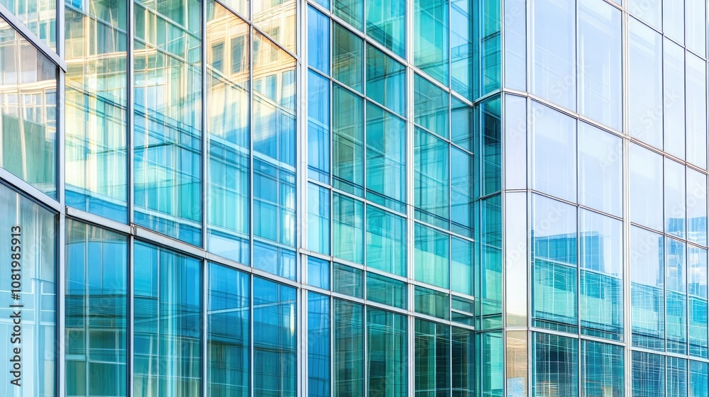Close-up glass and steel facade modern Architecture exterior Close-up glass and steel facade modern Architecture exterior