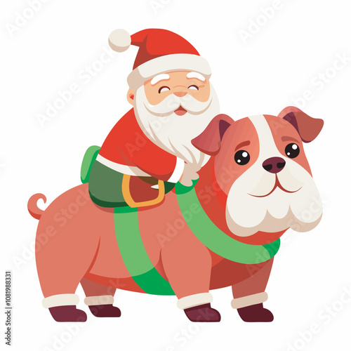 santa claus and a dog