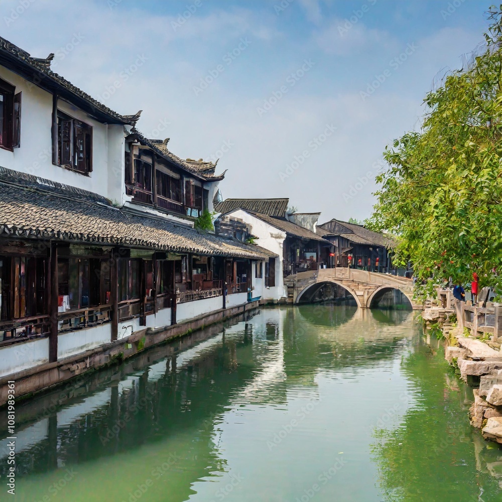 Obraz premium The Scenic Ancient Water Town of Wuzhen in Zhejiang Province