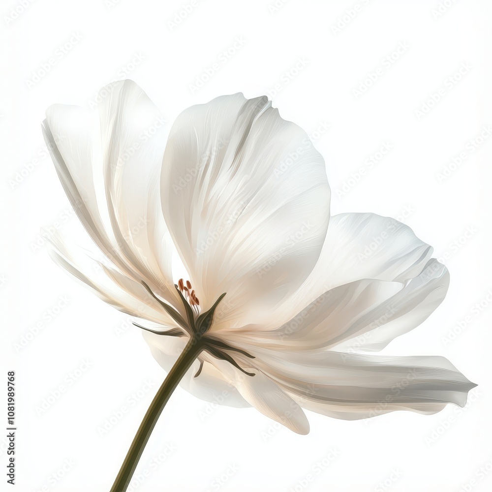 Obraz premium Elegant White Flower Petal on Soft Background