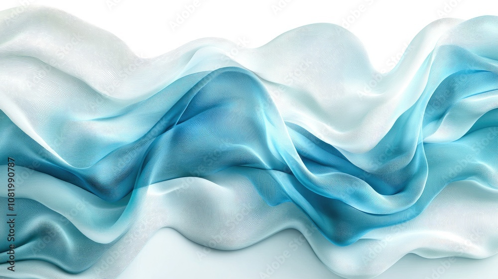 Obraz premium Abstract Background with 3D Wave Gradient Silk Fabric