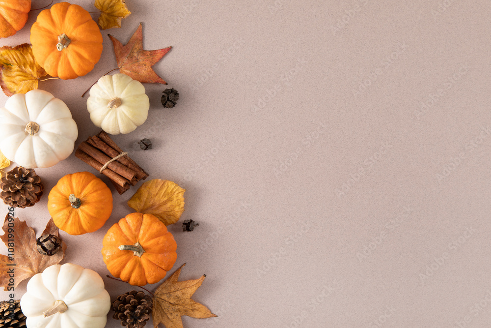 Autumnal Background with Pumpkins Autumnal Background with Pumpkins