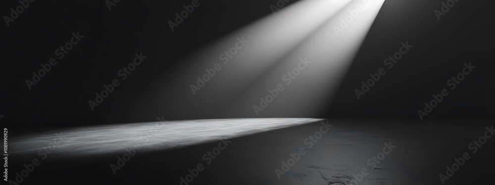 Dark Empty Floor with Spotlight for Creative Use Dark Empty Floor with Spotlight for Creative Use