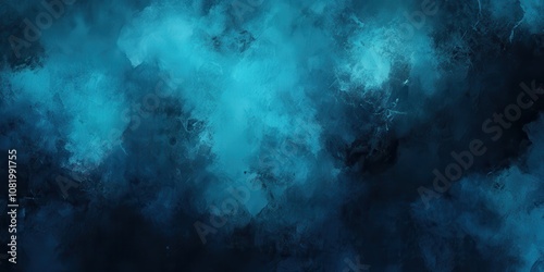 Abstract Teal and Cyan Watercolor Background