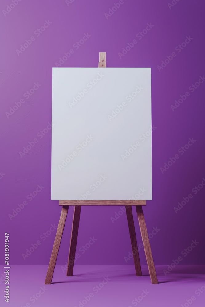 a blank artboard stand on a purple clean background a blank artboard stand on a purple clean background
