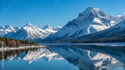 Wallpaper Mural lake and mountains Torontodigital.ca