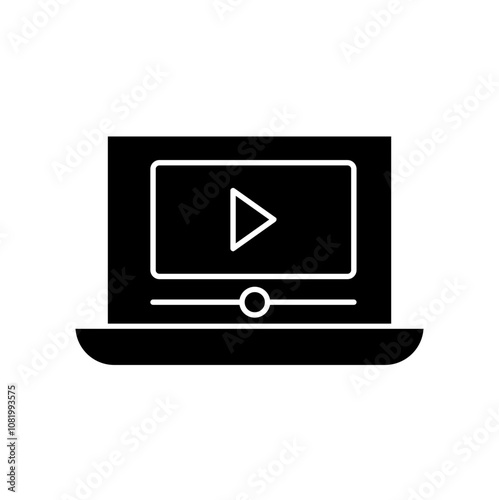 Video file icon vector. Watch video illustration sign. Online symbol. Watch logo.